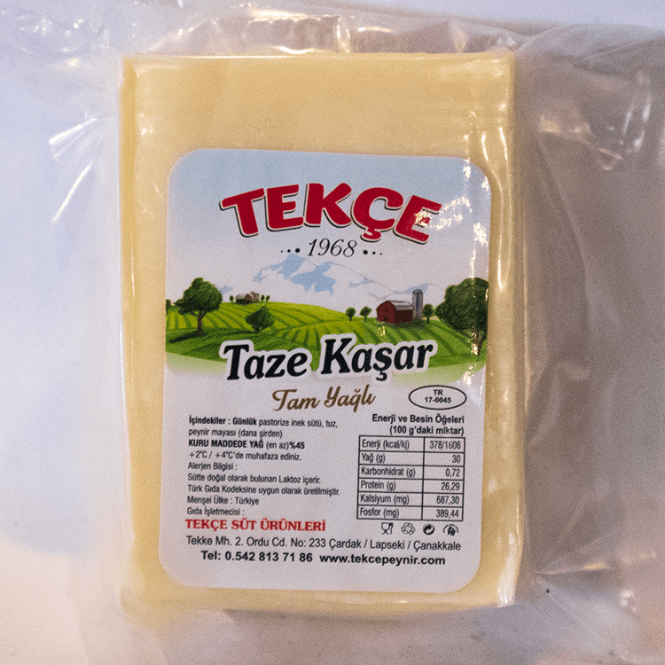 TEKÇE TAZE KAŞAR PEYNİRİ ŞİRDEN MAYALI 300-400 GR